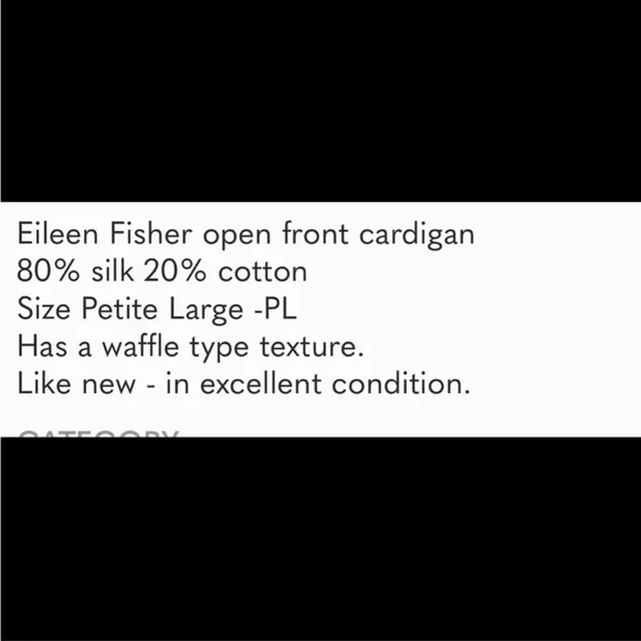 Eileen Fisher Waffle Knit light weight Open Cardigan - Picture 7 of 7